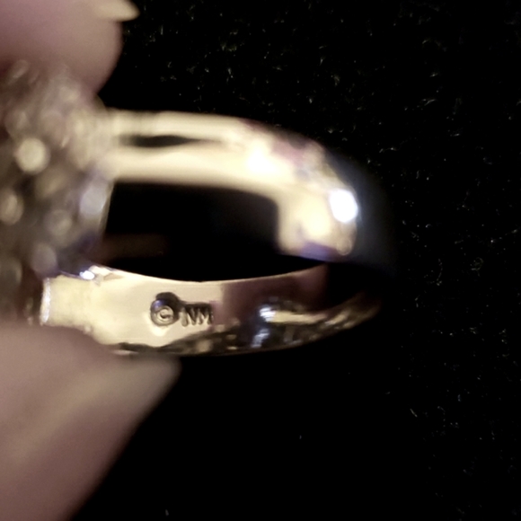 Rhodium and CZ marquise ring. - Picture 5 of 5